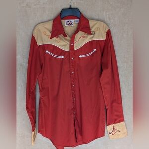 Vintage Avante West western Button Down Shirt Size M